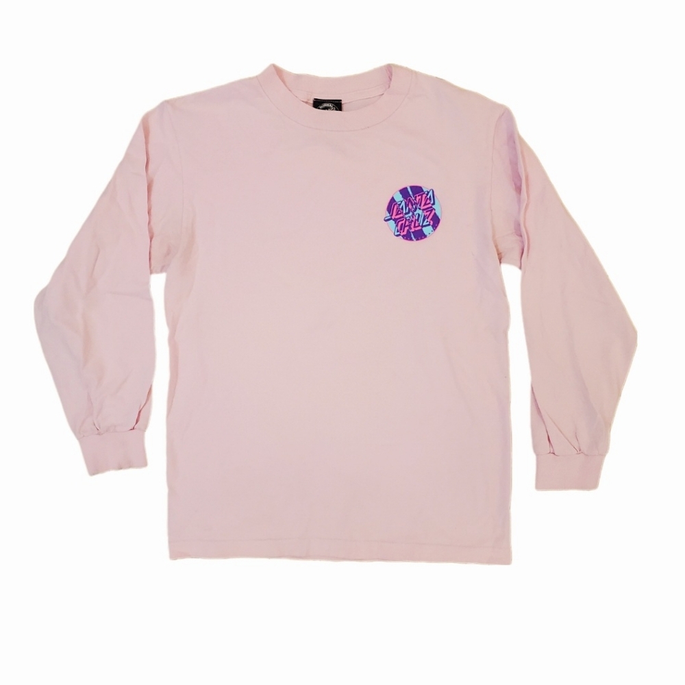 Santa Cruz Skateboards Women's Pink Logo Long Sleeve‎ T-shirt Small